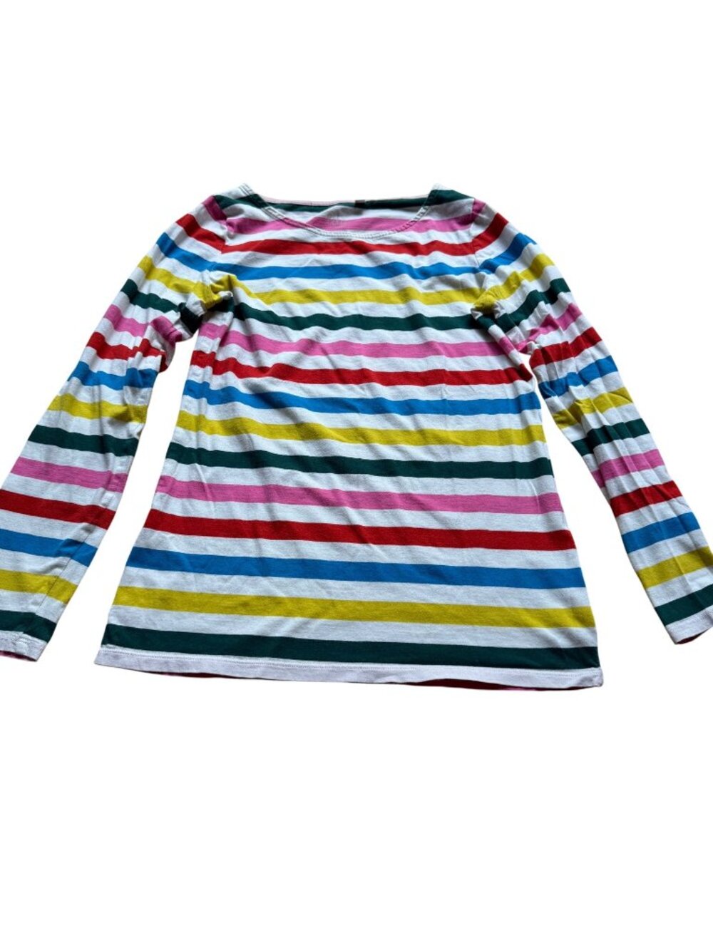Boden Size 2 US Women's Rainbow Striped Boatneck Breton Long Sleeve T-Shirt